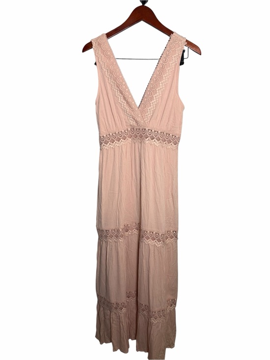 Shinestar Dresses & Skirts - Shinestar Lace-Trim Maxi Dress in Blush Pink